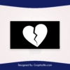 White Broken Heart Emoji PNG File Free Download
