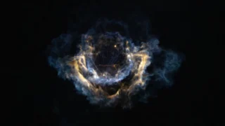 A rocket plume that looks exactly like a flower blooming in space.